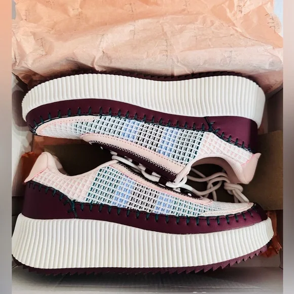 NICOLE MILLER ~ Pink and Burgundy Women's Sneakers size 7.5 - Picture 3 of 8